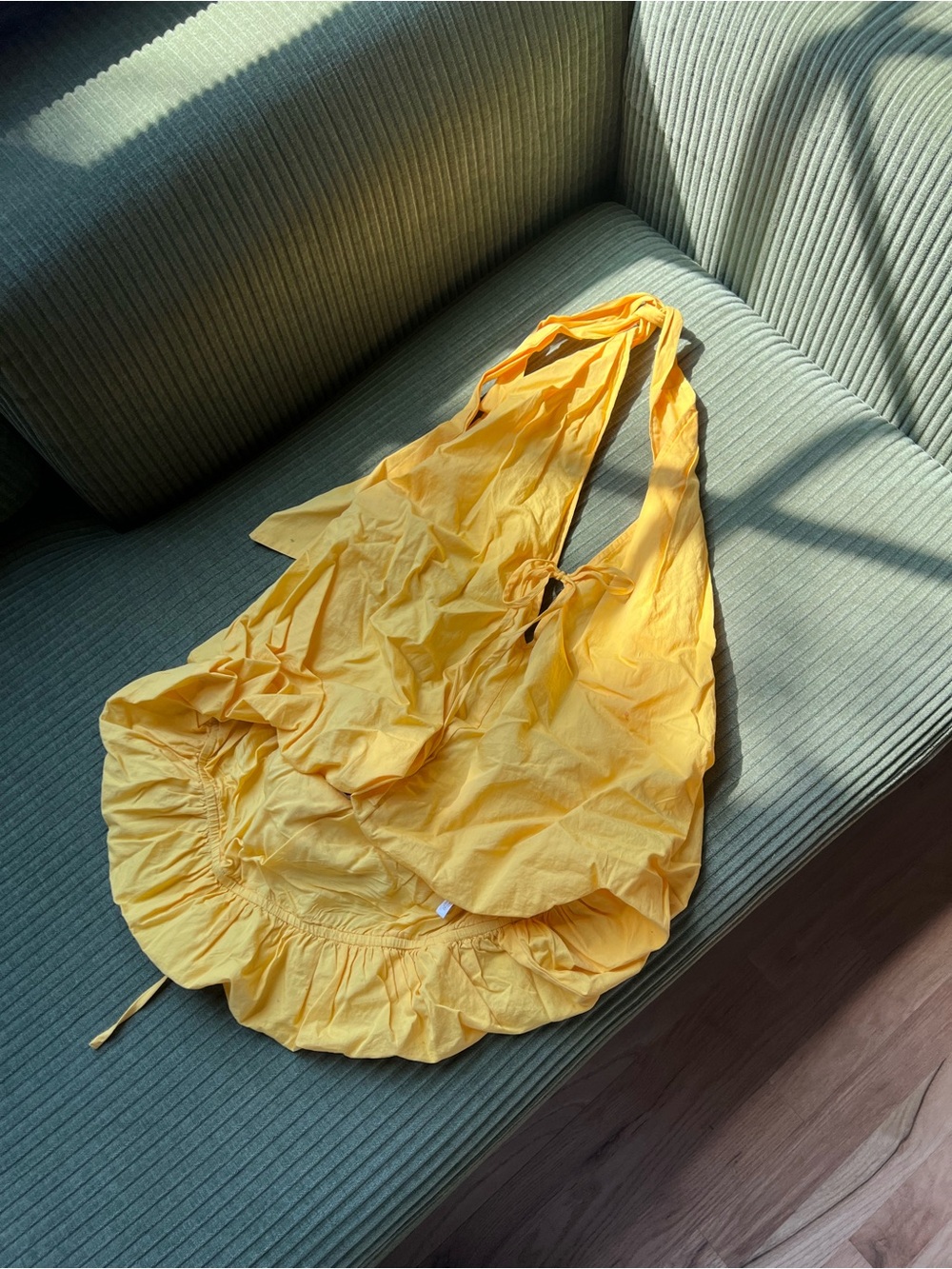 Free People Yellow Halter Tie Front Top
